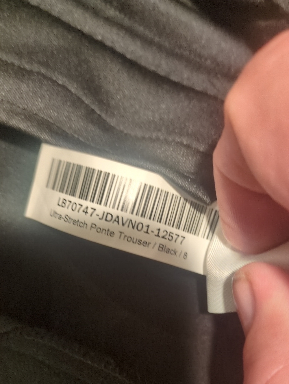 Quince Black Ponte Stretch Trousers Size 8 NWT